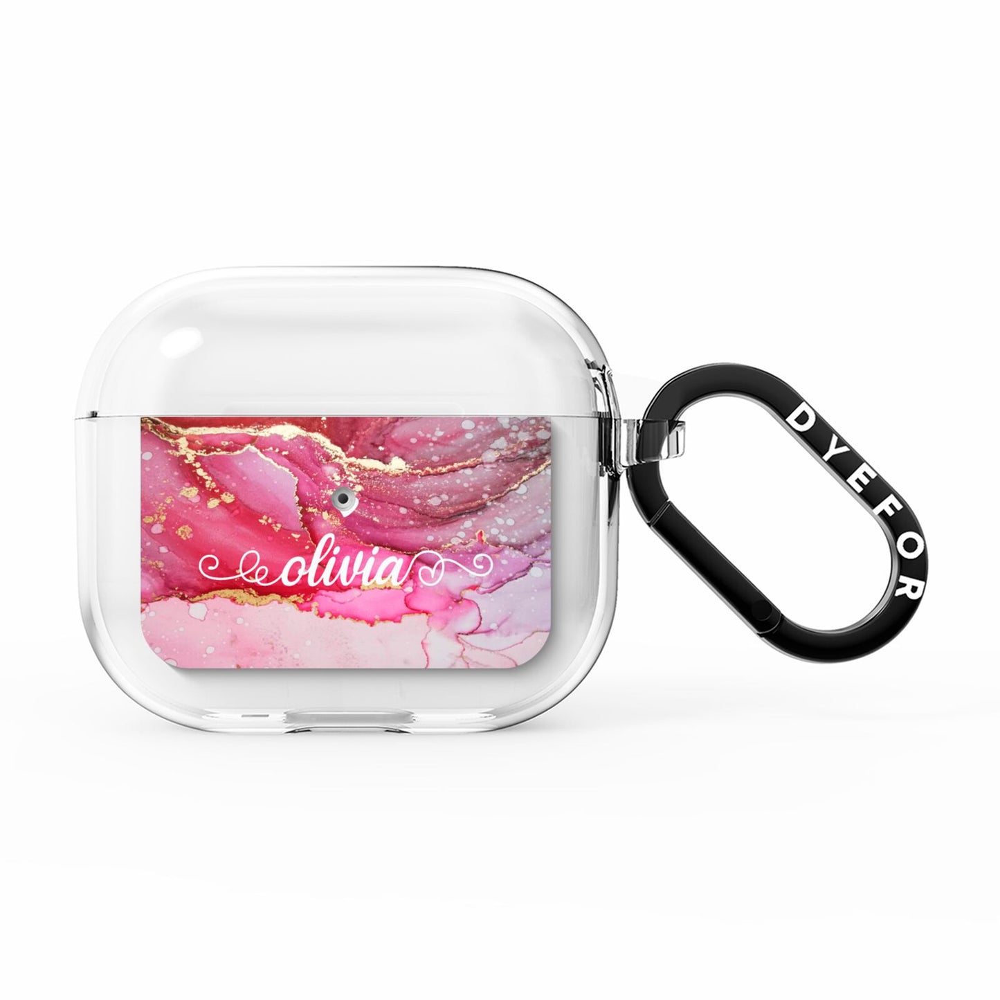 Custom Pink Marble AirPods Clear Case 3rd Gen