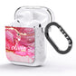 Custom Pink Marble AirPods Glitter Case Side Image