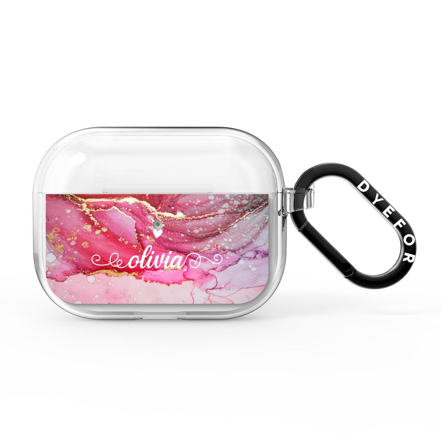 Custom Pink Marble AirPods Pro Clear Case