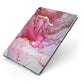 Custom Pink Marble Apple iPad Case on Grey iPad Side View