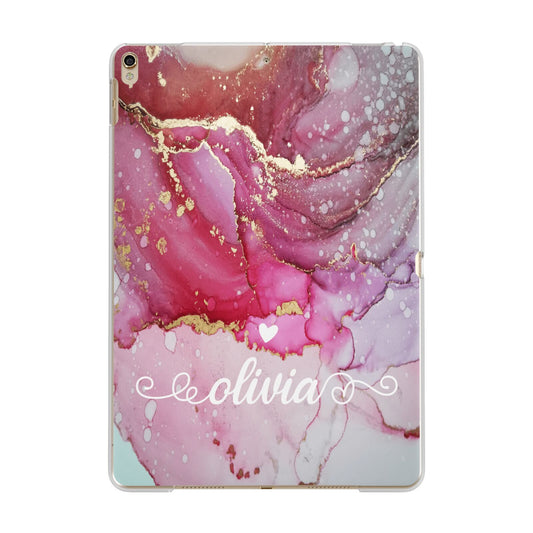 Custom Pink Marble Apple iPad Gold Case