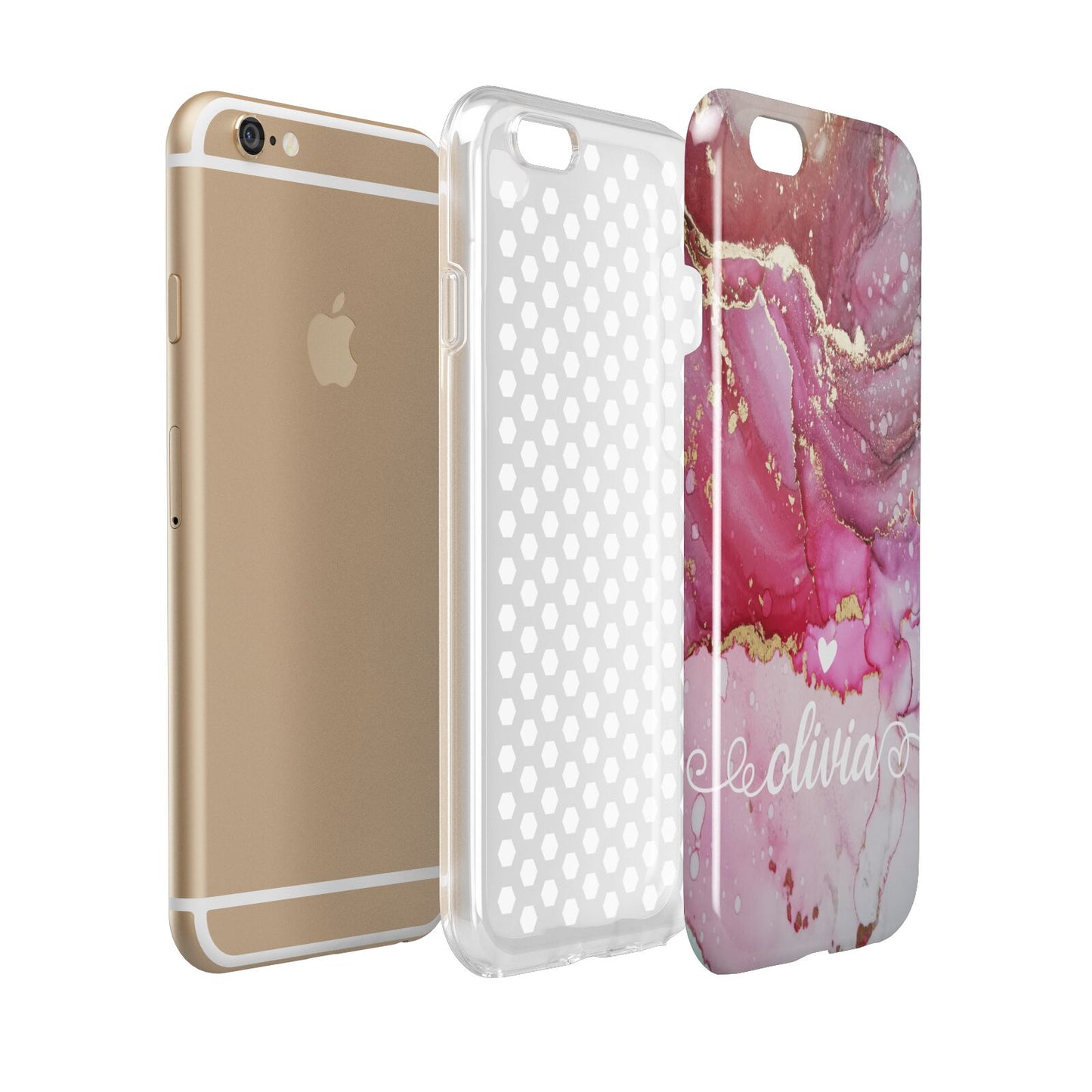 Custom Pink Marble Apple iPhone 6 3D Tough Case Expanded view