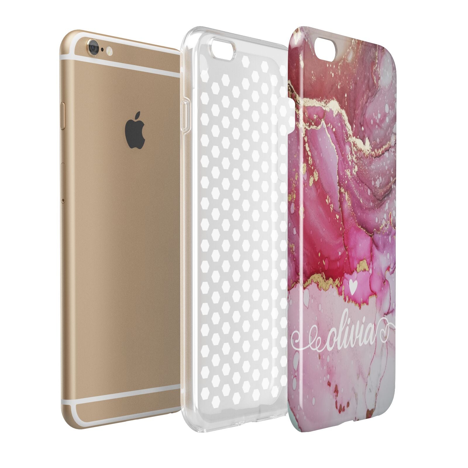 Custom Pink Marble Apple iPhone 6 Plus 3D Tough Case Expand Detail Image