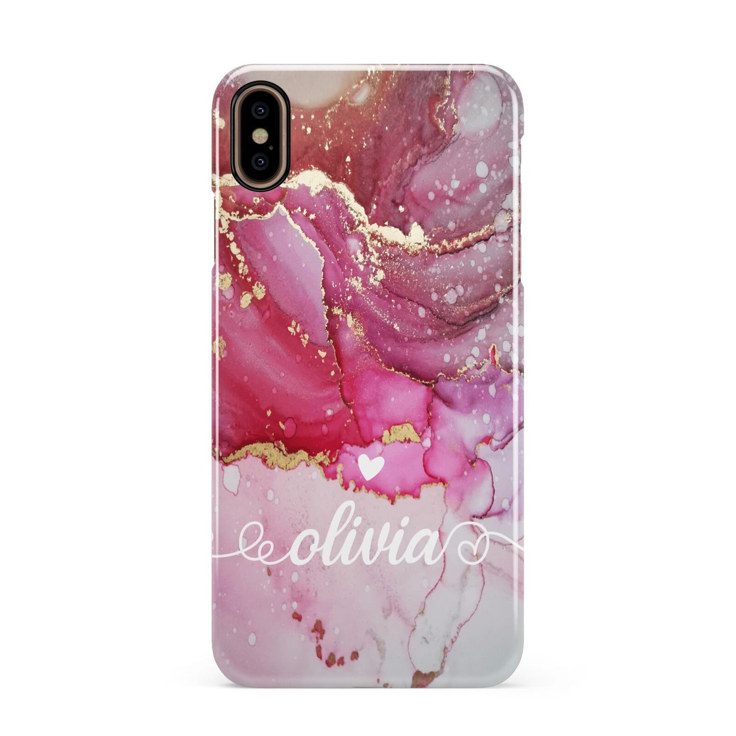 Custom Pink Marble Apple iPhone Xs Max 3D Snap Case