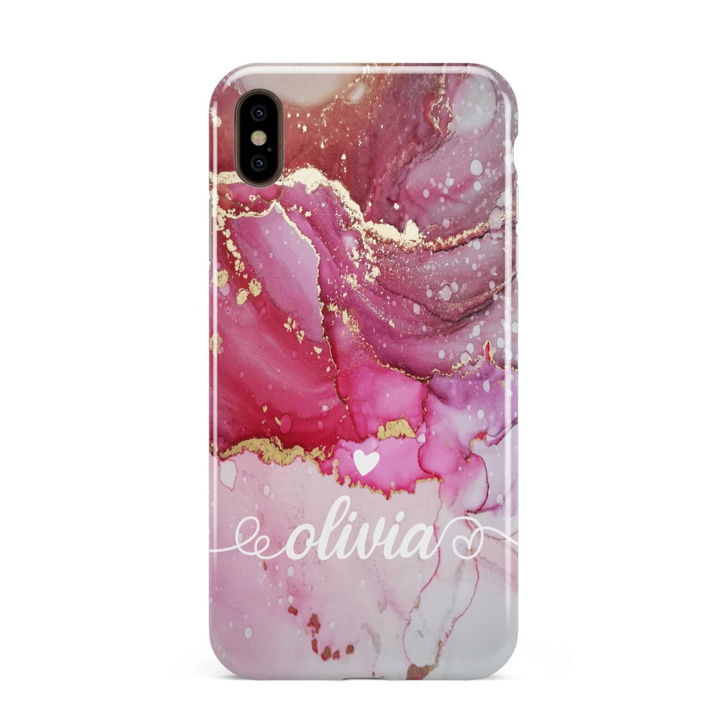 Custom Pink Marble Apple iPhone Xs Max 3D Tough Case