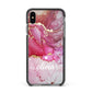 Custom Pink Marble Apple iPhone Xs Max Impact Case Black Edge on Black Phone