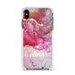 Custom Pink Marble Apple iPhone Xs Max Impact Case White Edge on Black Phone