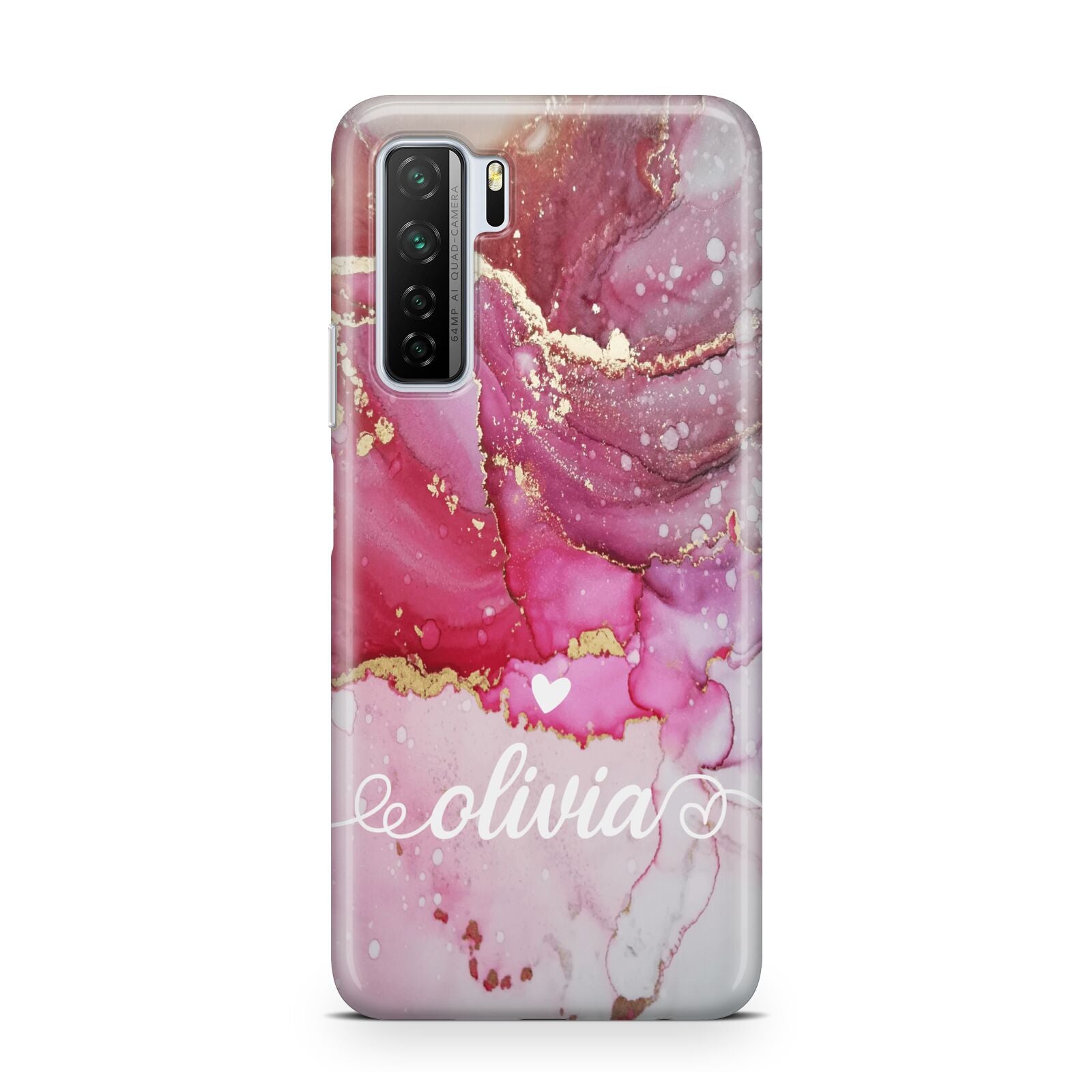 Custom Pink Marble Huawei P40 Lite 5G Phone Case