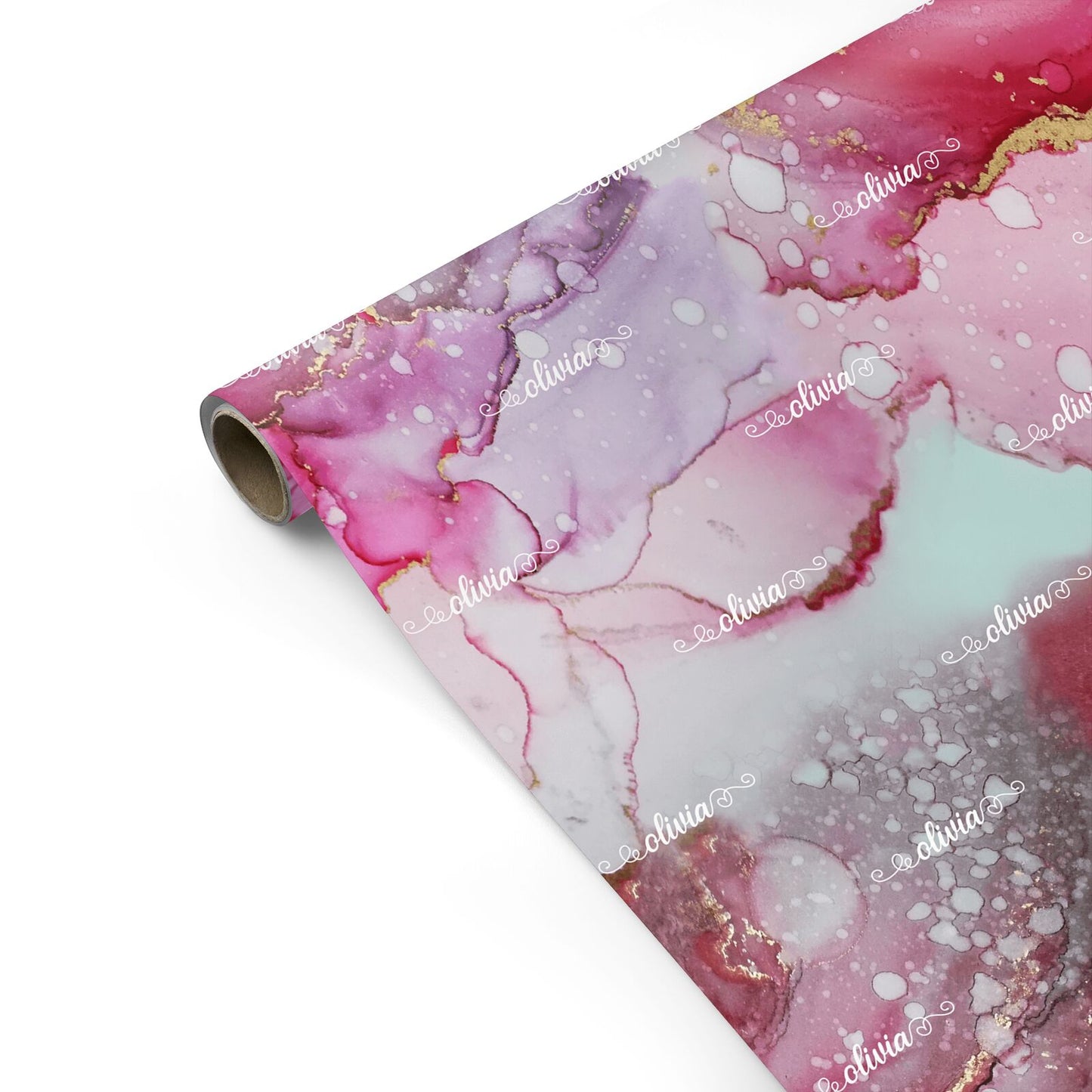 Custom Pink Marble Personalised Gift Wrap