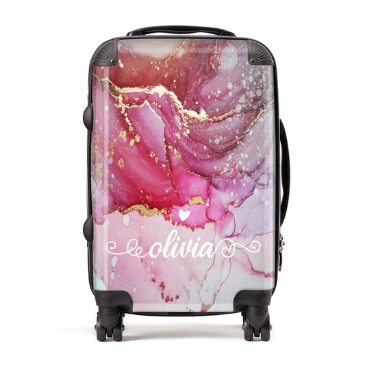 Custom Pink Marble Suitcase