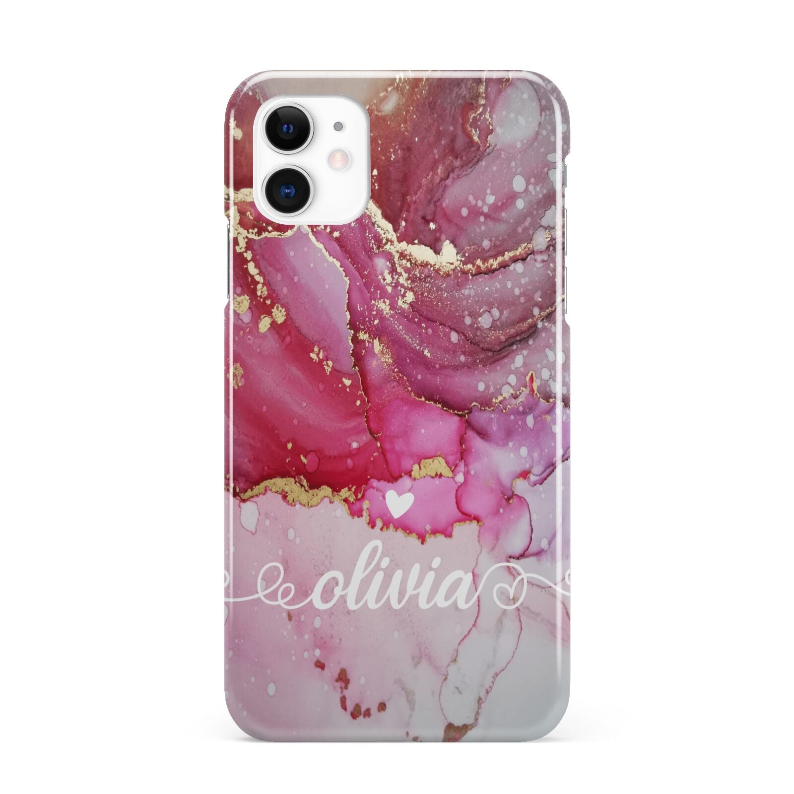 Custom Pink Marble iPhone 11 3D Snap Case