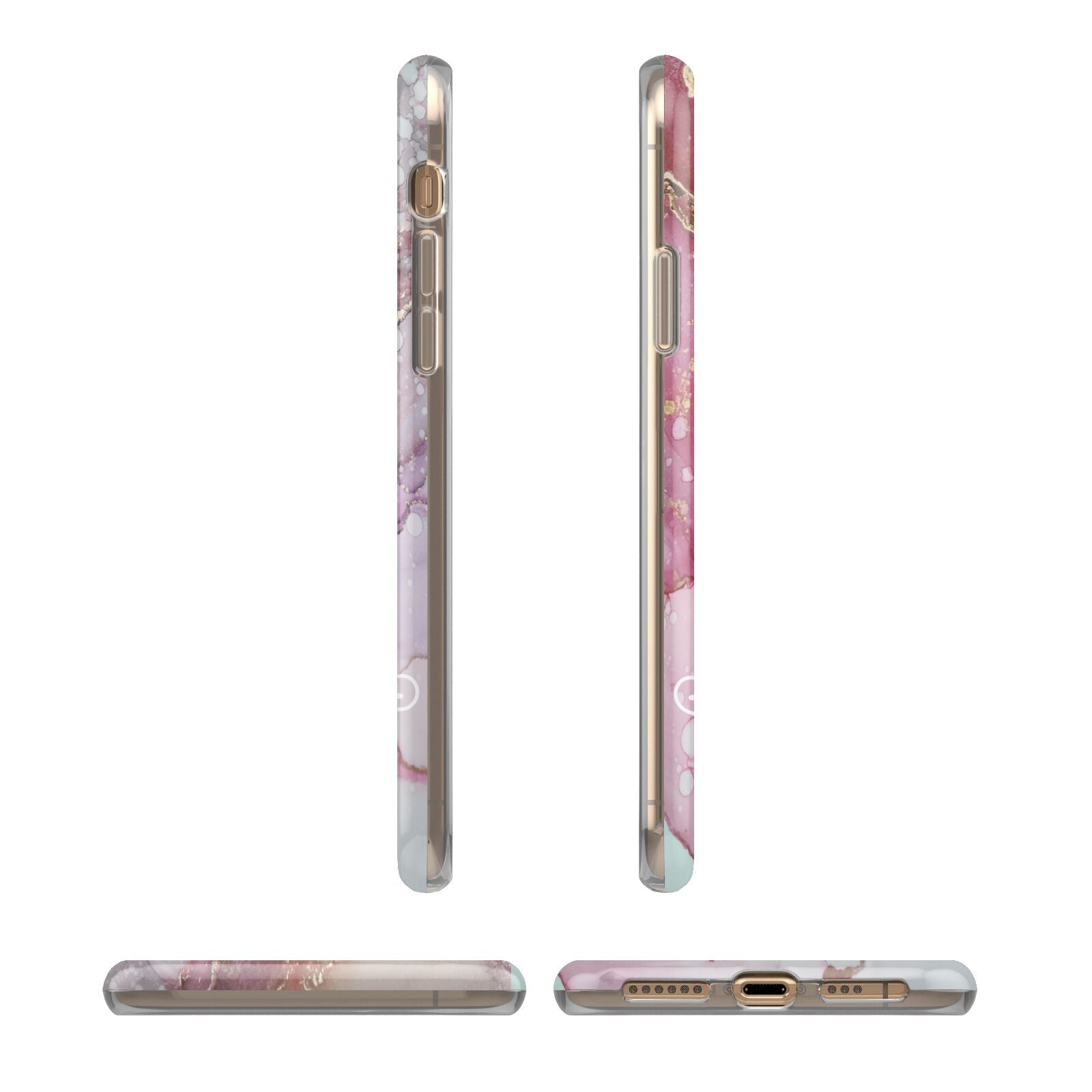 Custom Pink Marble iPhone 11 3D Tough Case Angle Images