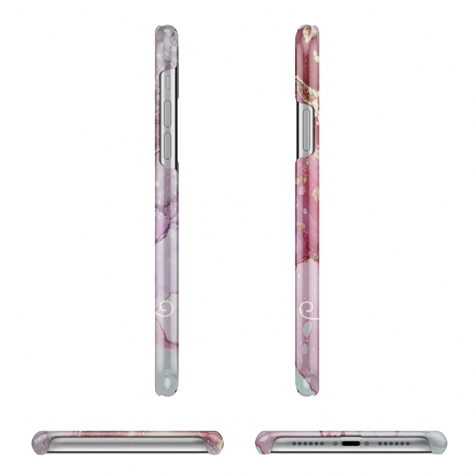 Custom Pink Marble iPhone 11 Pro 3D Snap Case Angle Images