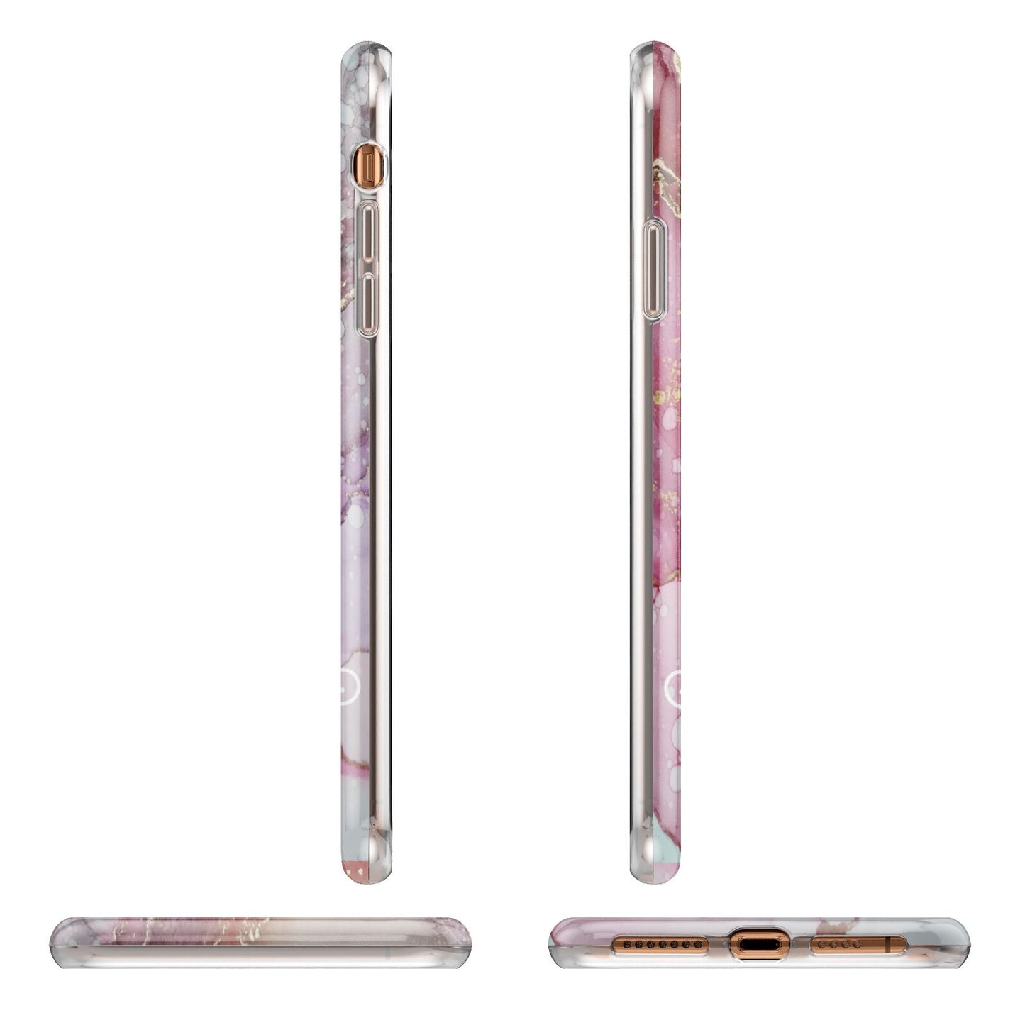 Custom Pink Marble iPhone 11 Pro Max 3D Tough Case Angle Images