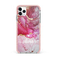 Custom Pink Marble iPhone 11 Pro Max Impact Pink Edge Case
