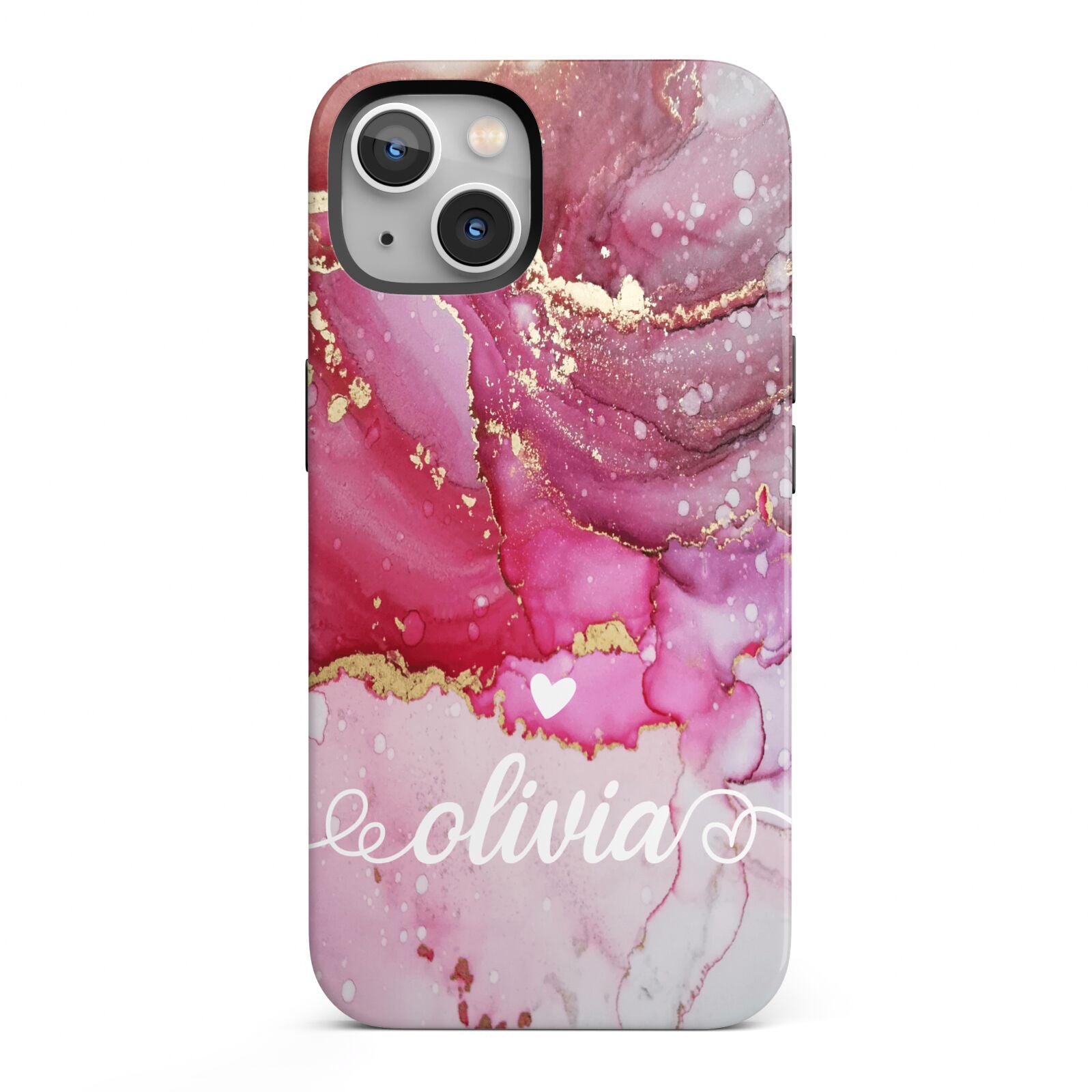 Custom Pink Marble iPhone 13 Full Wrap 3D Tough Case