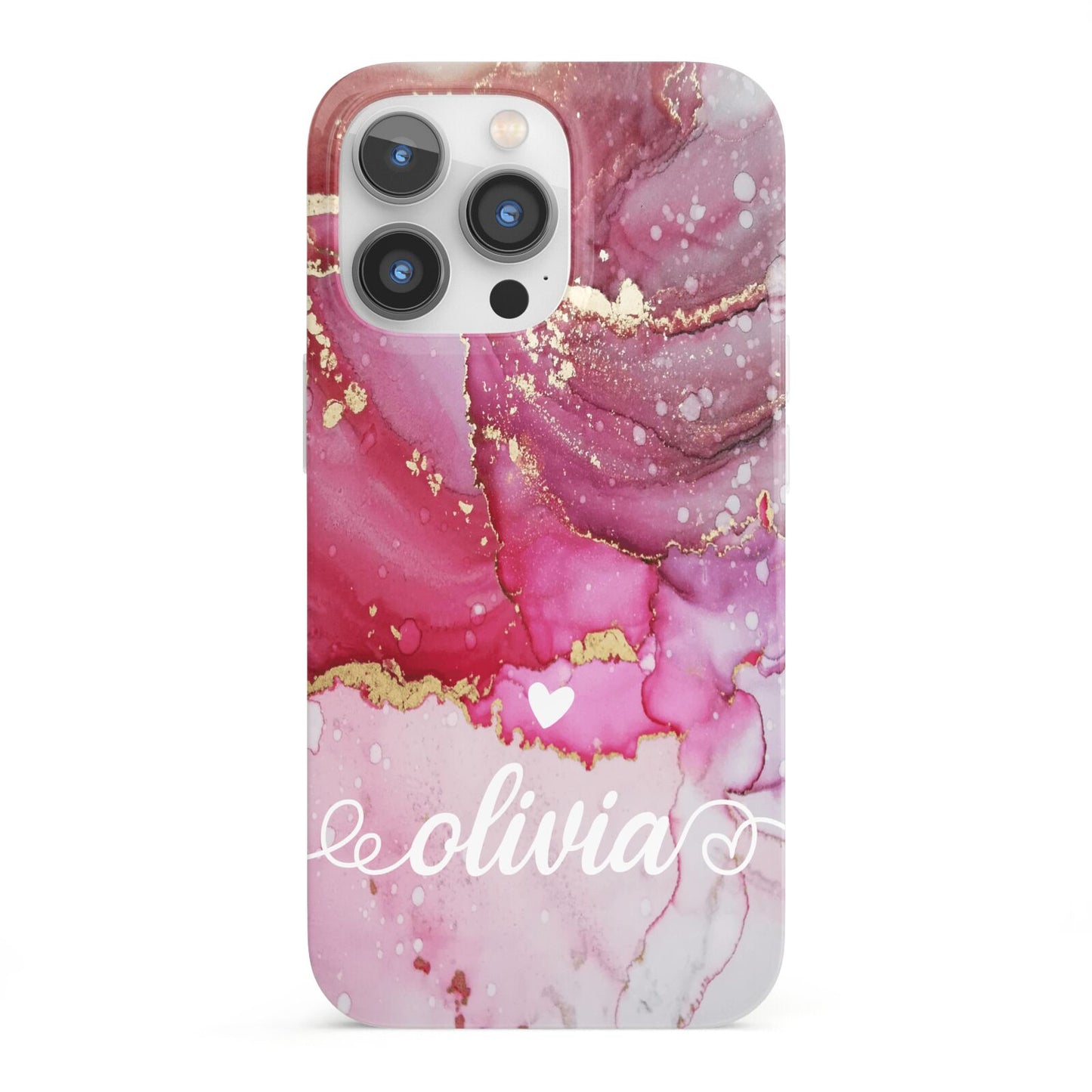 Custom Pink Marble iPhone 13 Pro Full Wrap 3D Snap Case