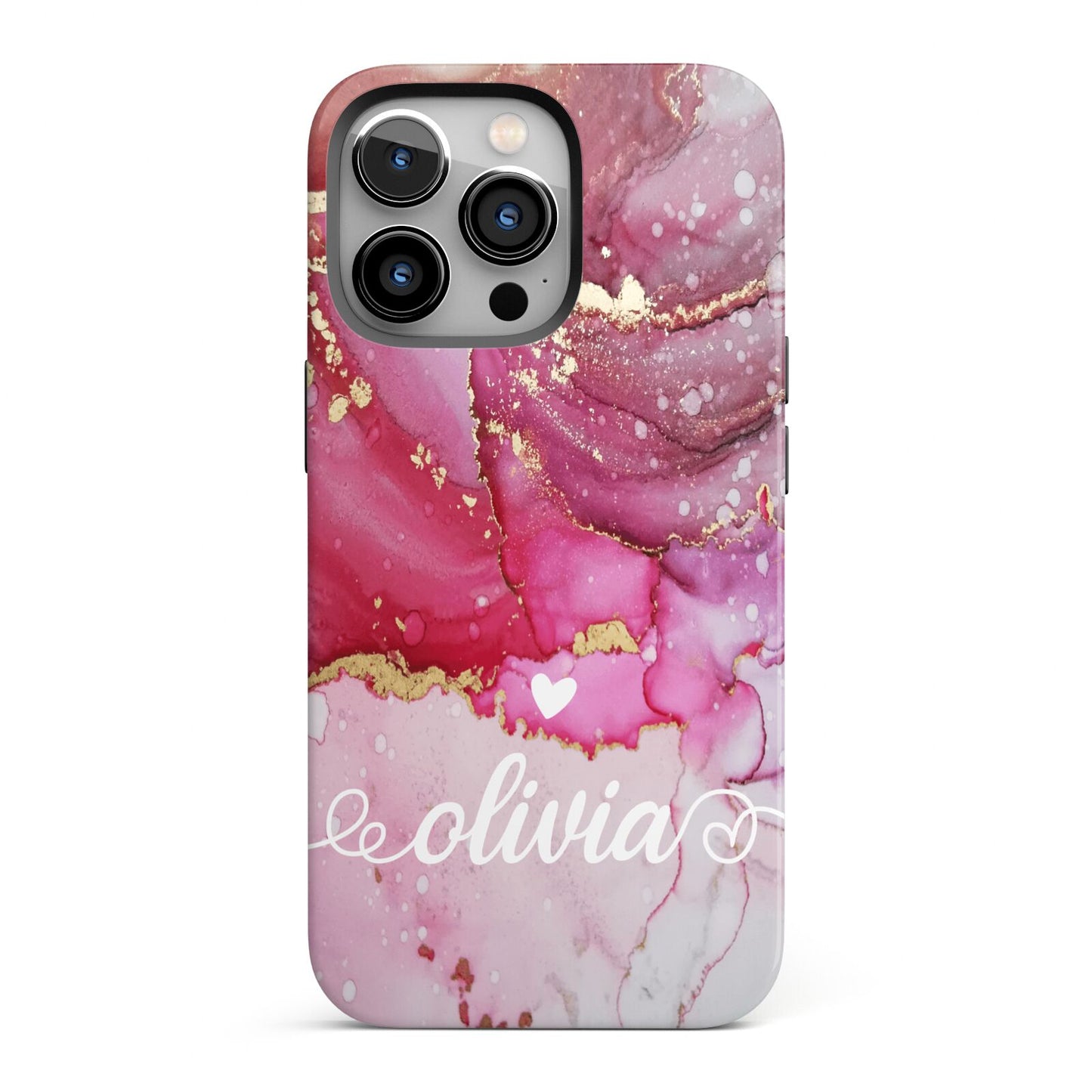 Custom Pink Marble iPhone 13 Pro Full Wrap 3D Tough Case