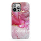 Custom Pink Marble iPhone 13 Pro Max Full Wrap 3D Tough Case