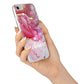 Custom Pink Marble iPhone 7 Bumper Case on Silver iPhone Alternative Image