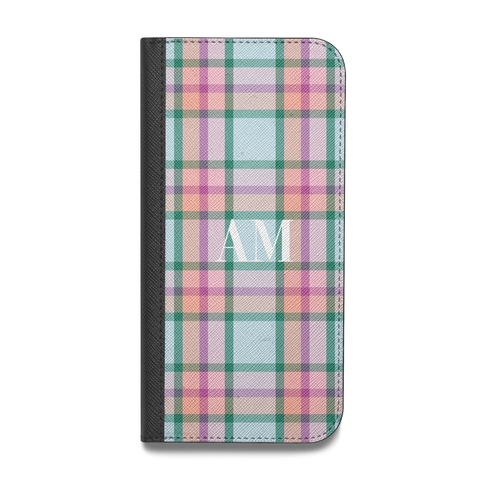 Custom Plaid Vegan Leather Flip Samsung Case