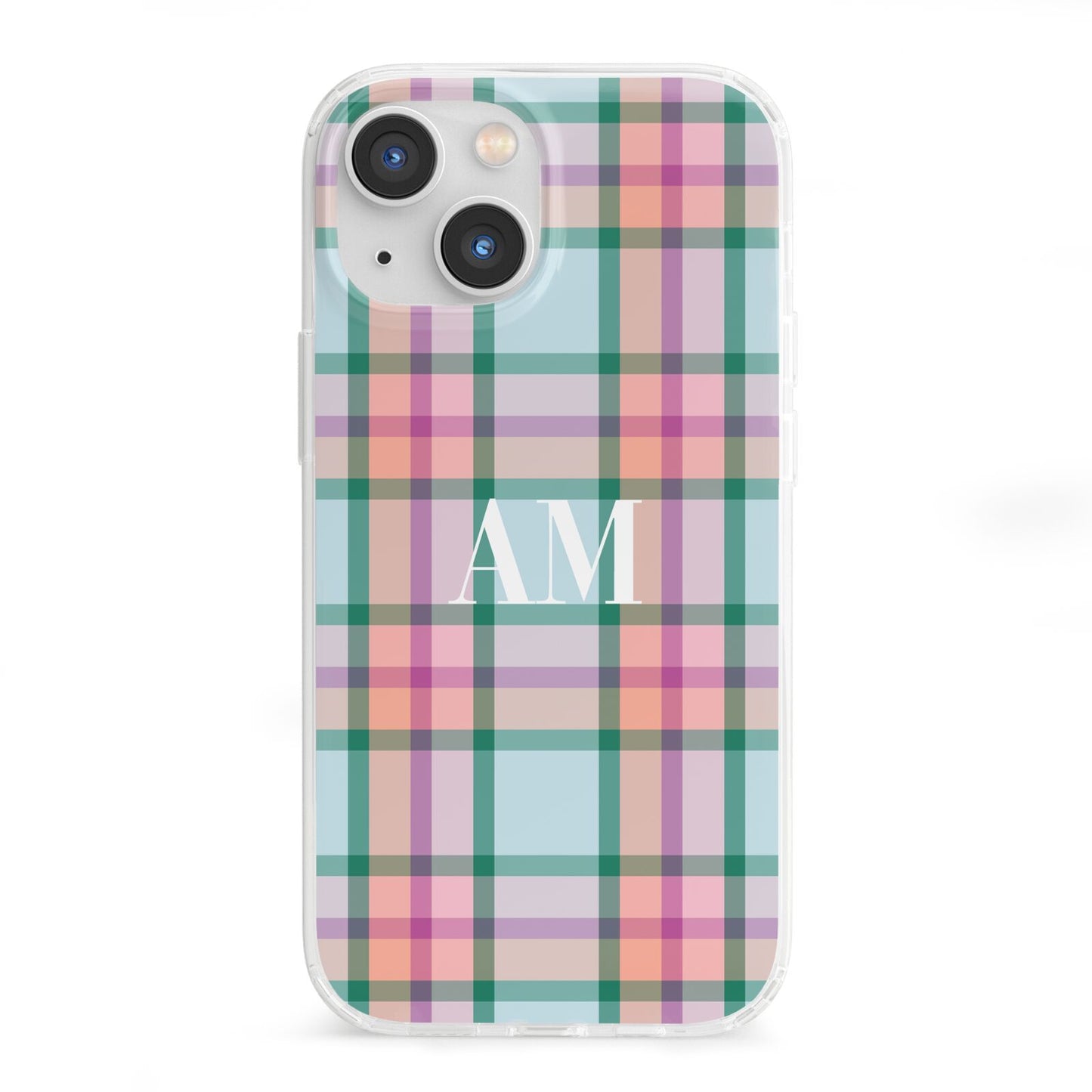 Custom Plaid iPhone 13 Mini Clear Bumper Case