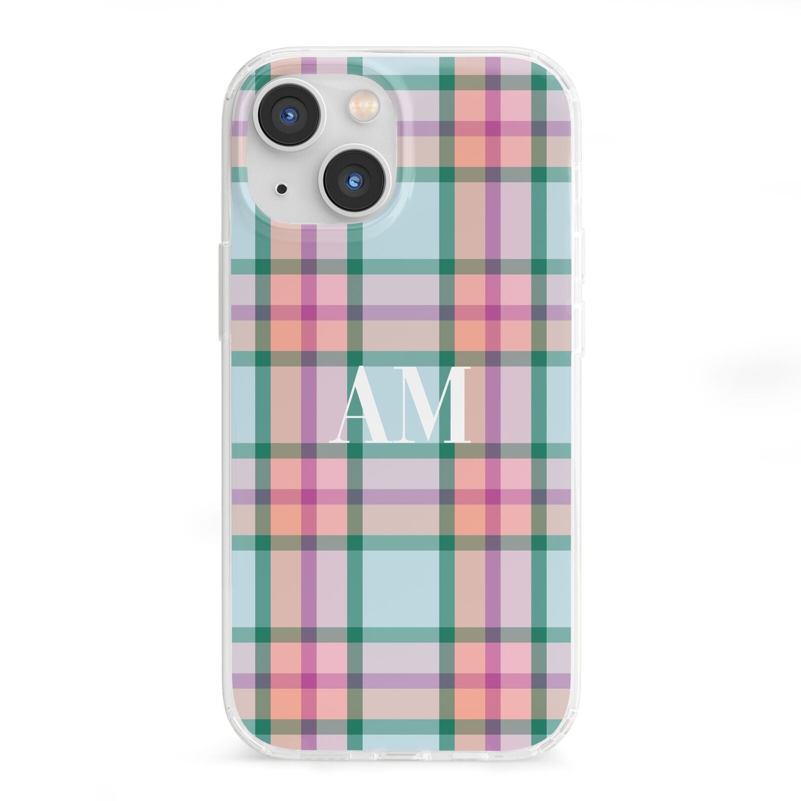 Custom Plaid iPhone 13 Mini Clear Bumper Case
