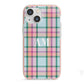 Custom Plaid iPhone 13 Mini TPU Impact Case with Pink Edges