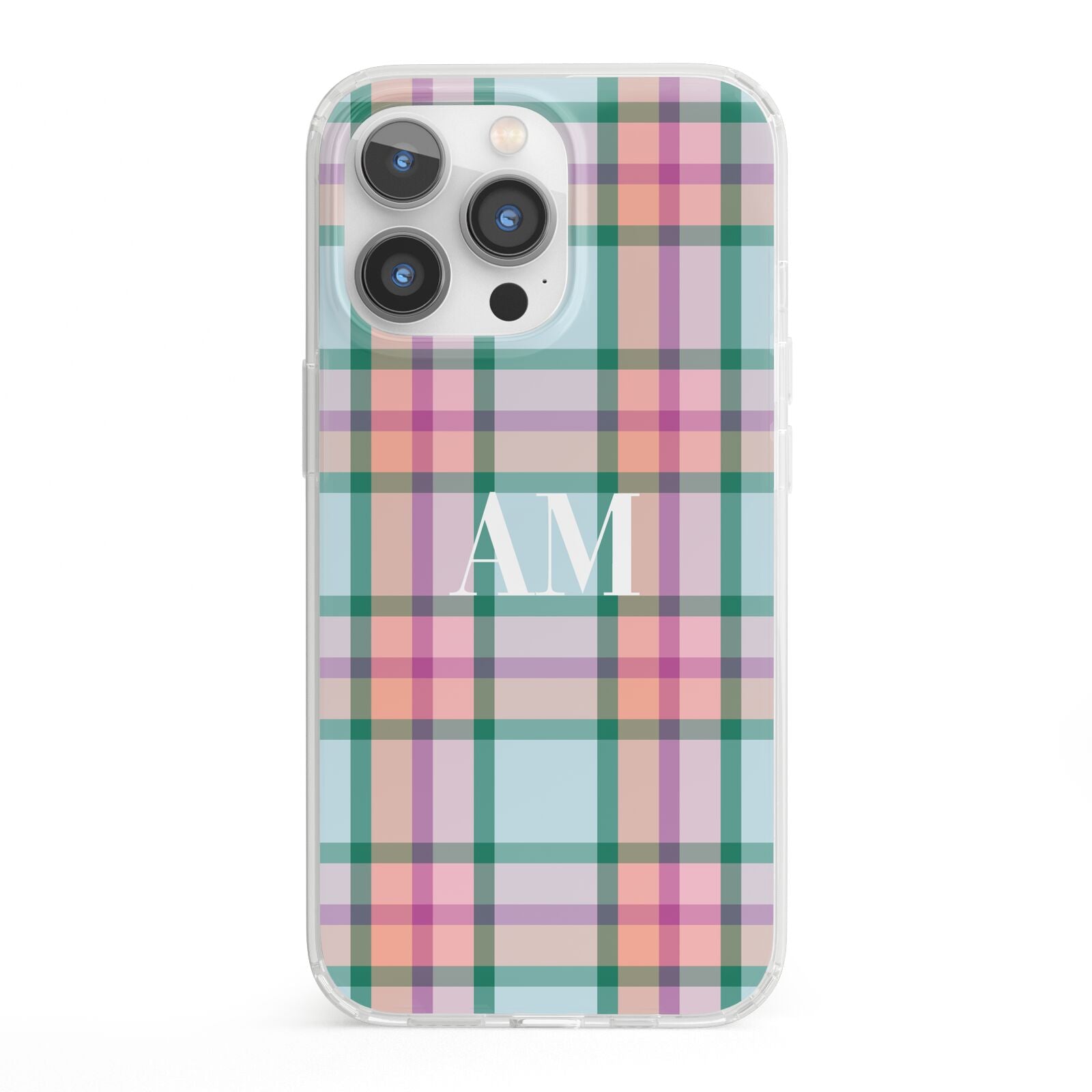 Custom Plaid iPhone 13 Pro Clear Bumper Case