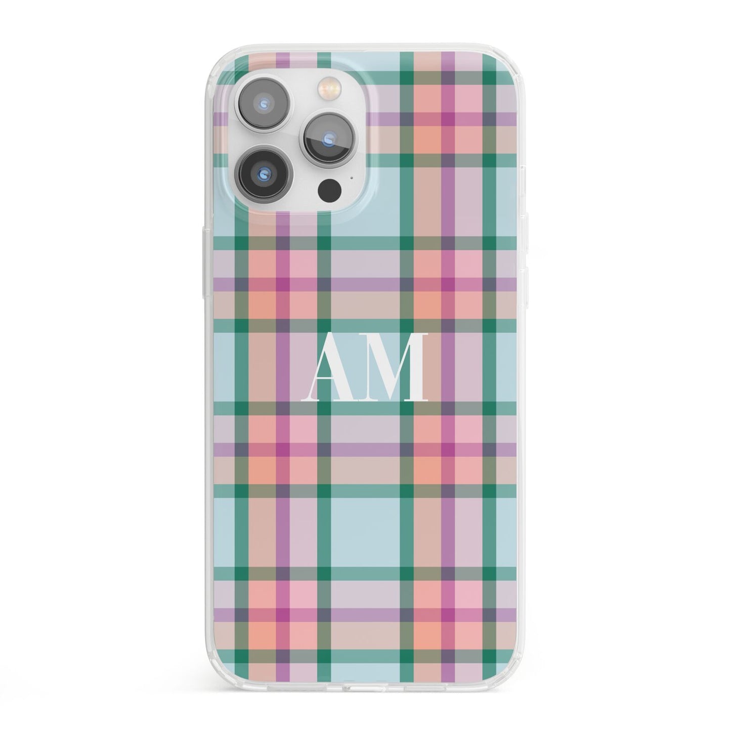 Custom Plaid iPhone 13 Pro Max Clear Bumper Case