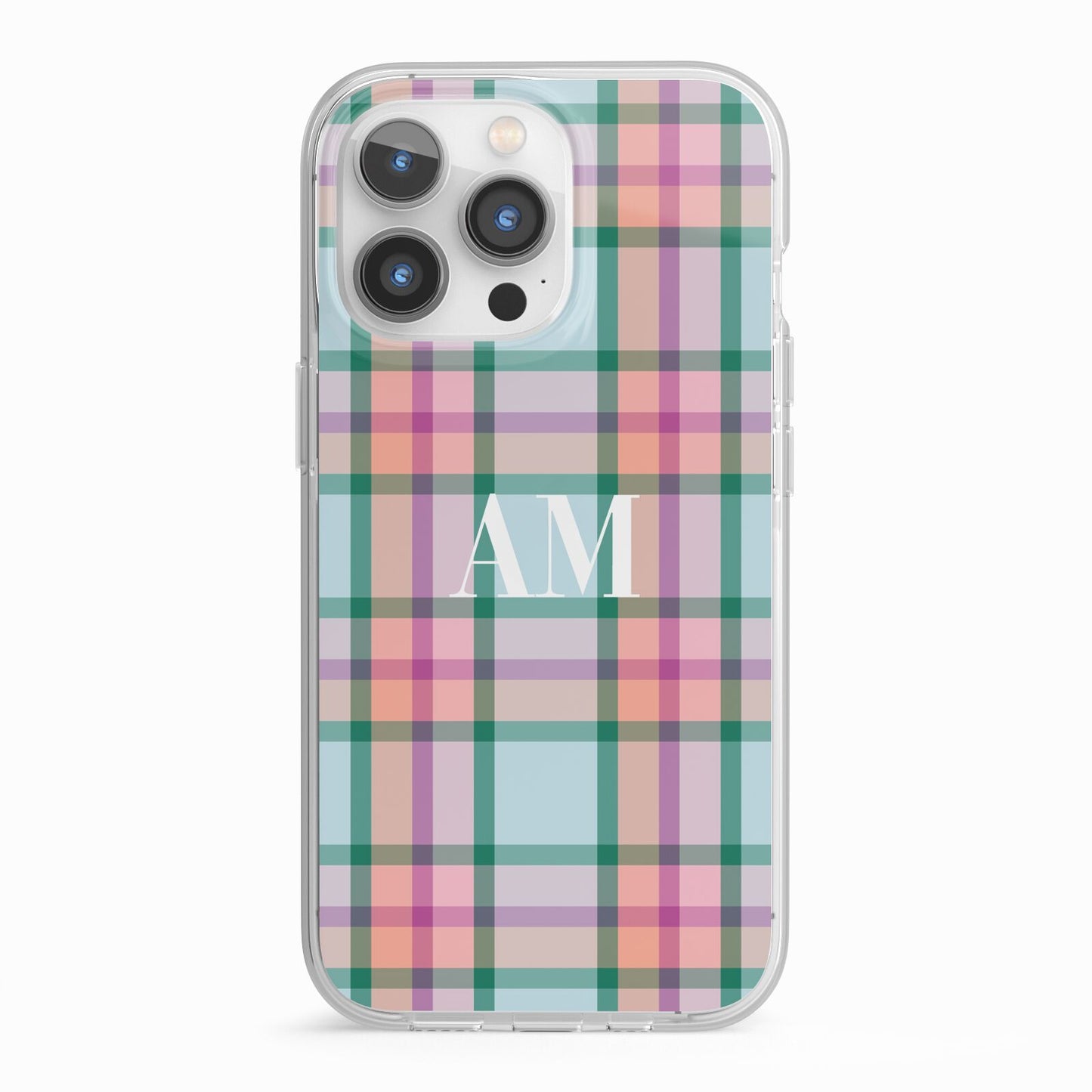 Custom Plaid iPhone 13 Pro TPU Impact Case with White Edges