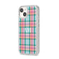 Custom Plaid iPhone 14 Glitter Tough Case Starlight Angled Image