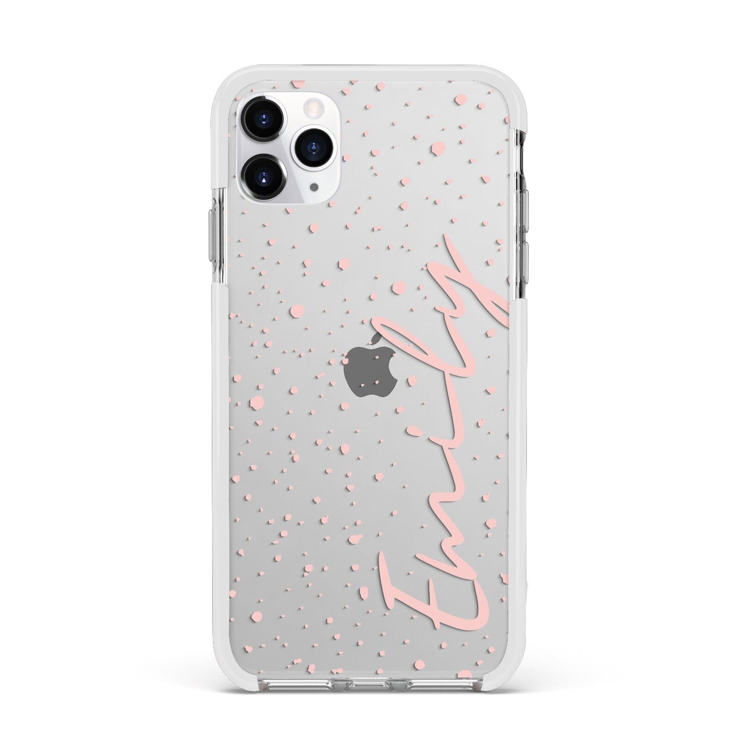 Custom Polka Dot Apple iPhone 11 Pro Max in Silver with White Impact Case