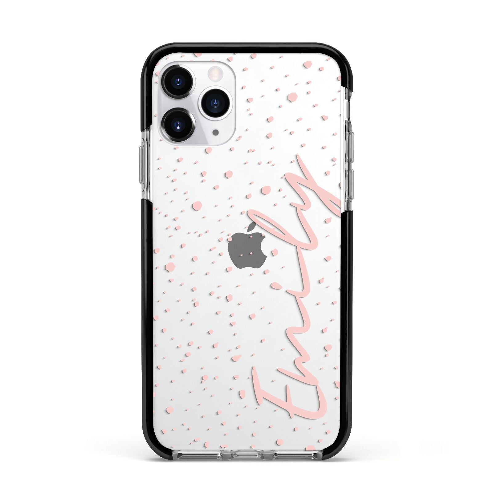 Custom Polka Dot Apple iPhone 11 Pro in Silver with Black Impact Case
