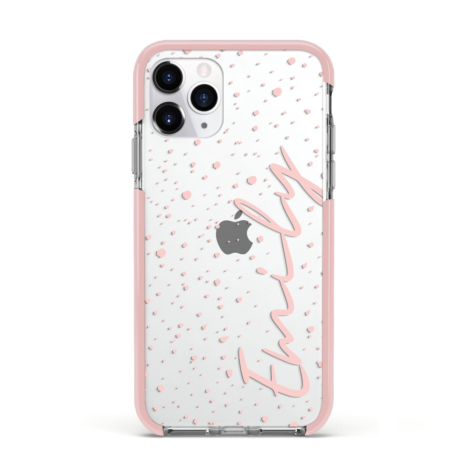 Custom Polka Dot Apple iPhone 11 Pro in Silver with Pink Impact Case
