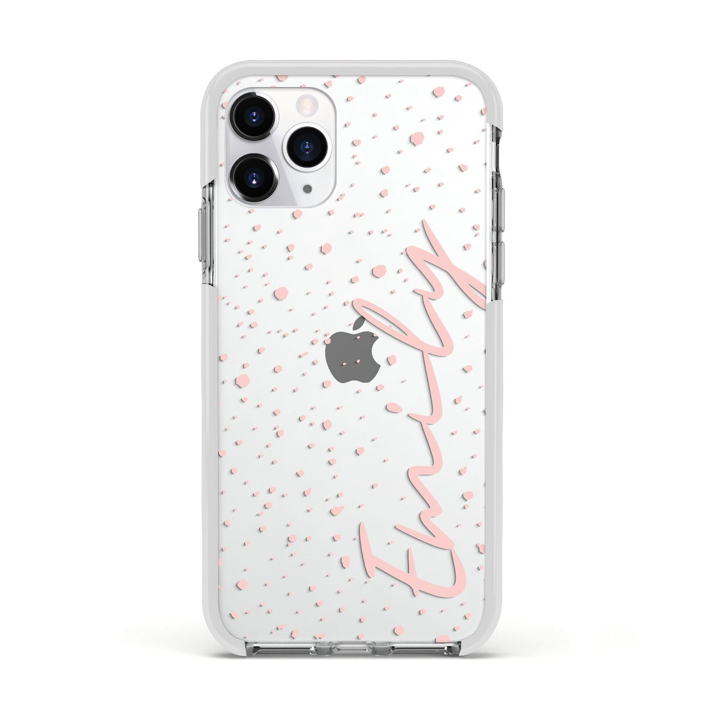 Custom Polka Dot Apple iPhone 11 Pro in Silver with White Impact Case