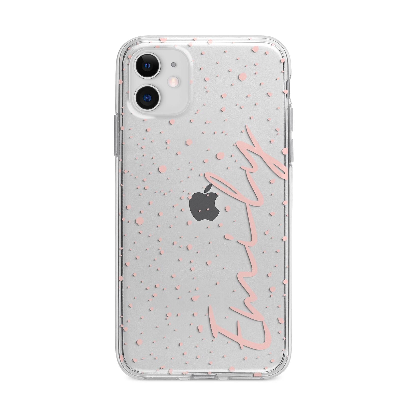 Custom Polka Dot Apple iPhone 11 in White with Bumper Case