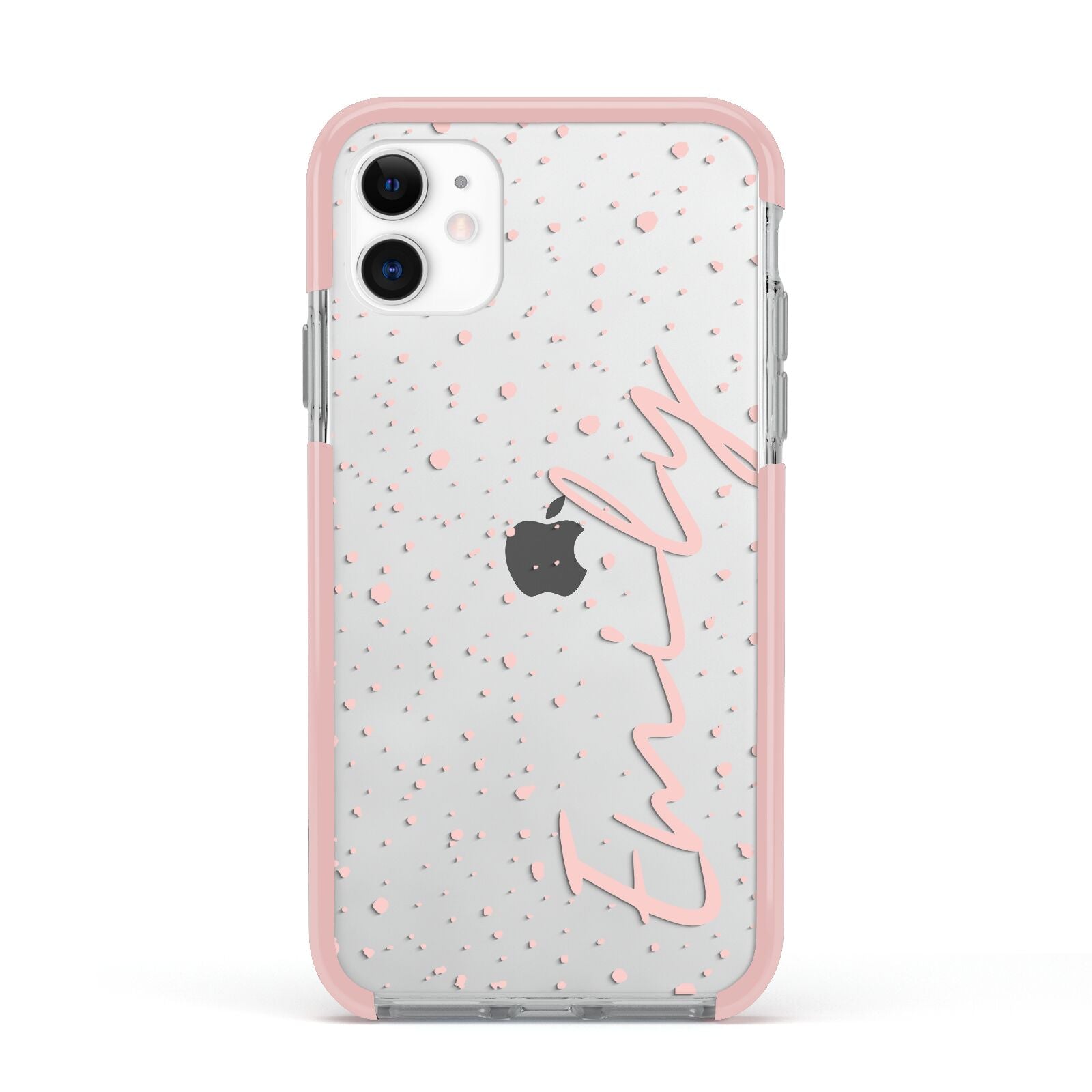 Custom Polka Dot Apple iPhone 11 in White with Pink Impact Case