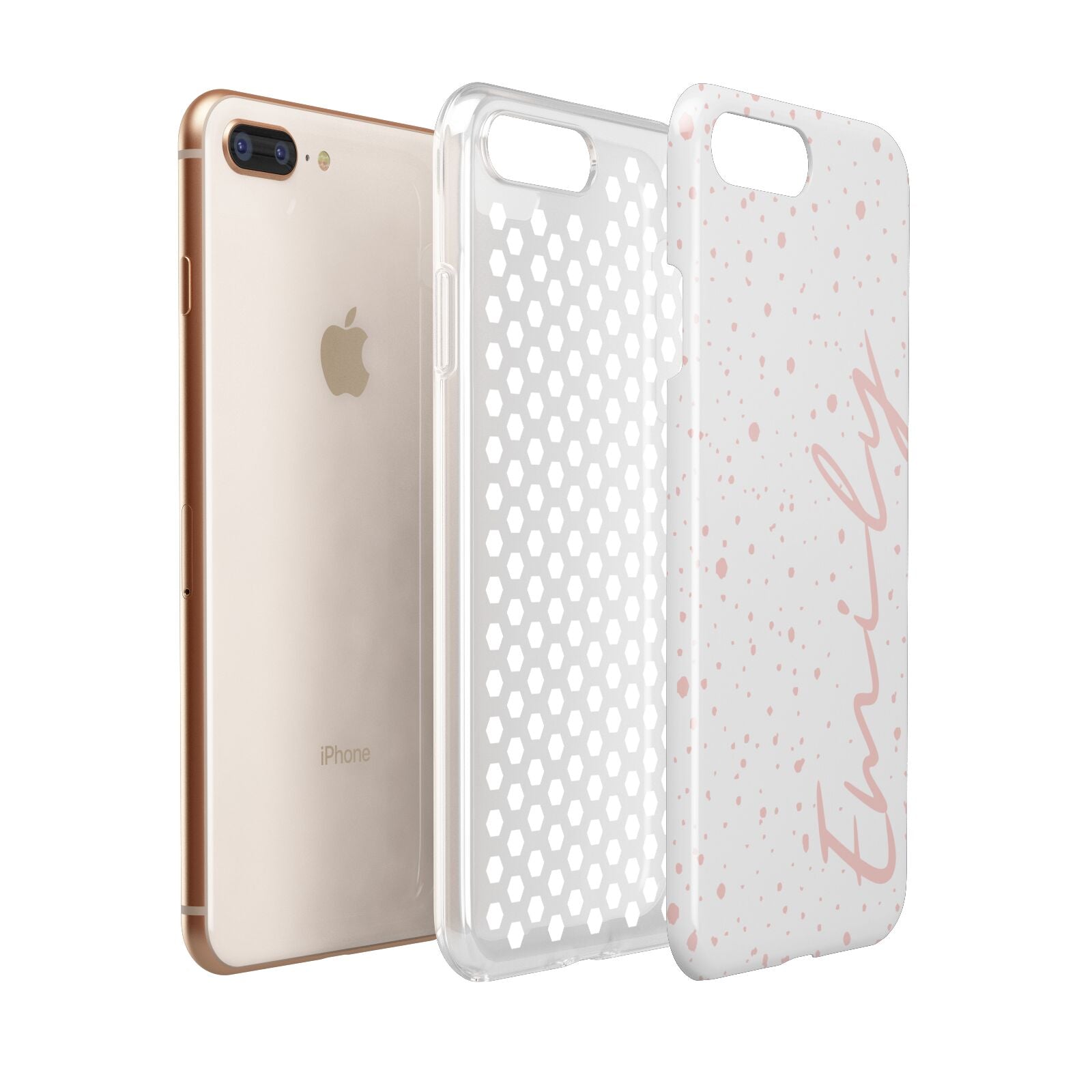 Custom Polka Dot Apple iPhone 7 8 Plus 3D Tough Case Expanded View