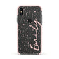 Custom Polka Dot Apple iPhone Xs Impact Case Pink Edge on Black Phone