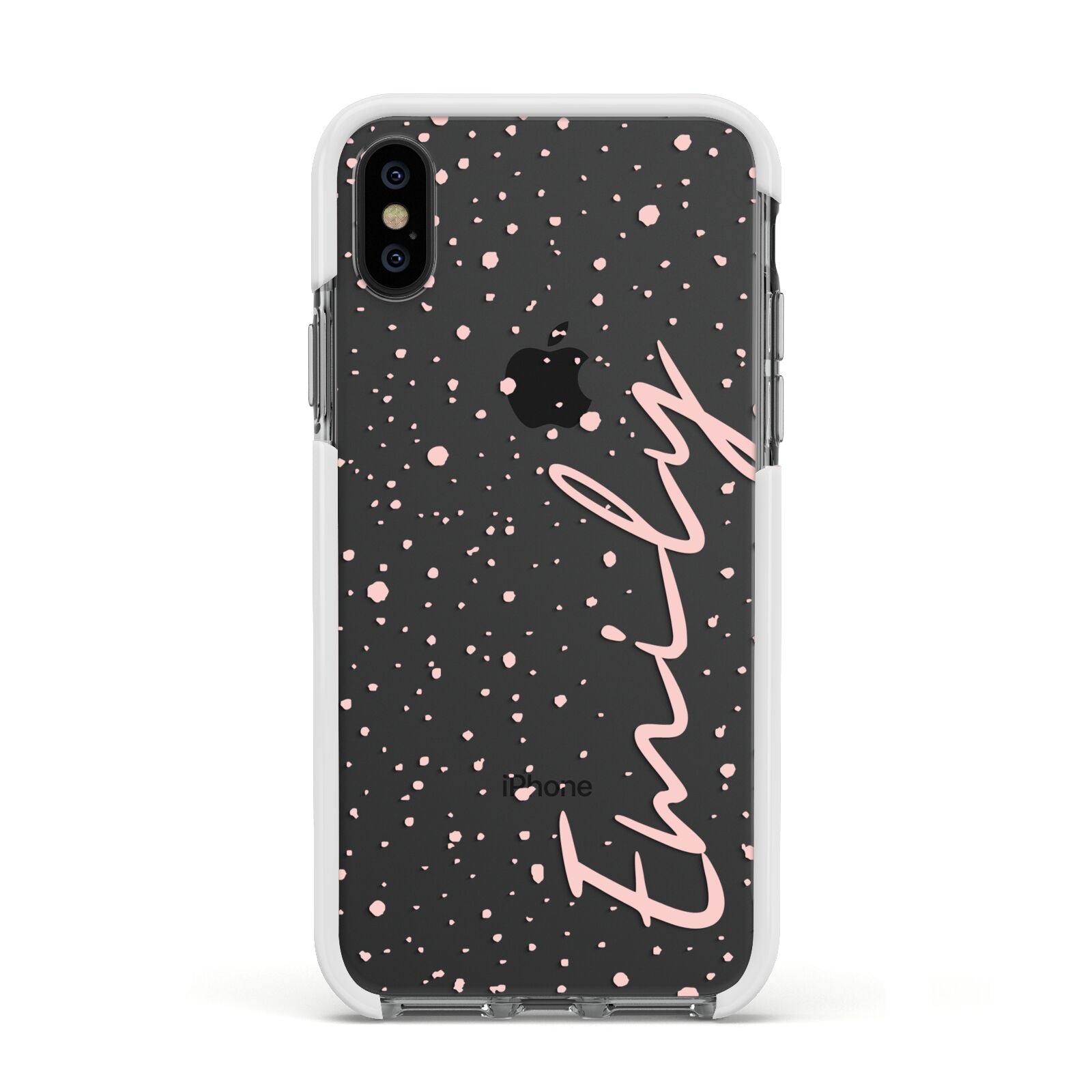 Custom Polka Dot Apple iPhone Xs Impact Case White Edge on Black Phone