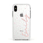 Custom Polka Dot Apple iPhone Xs Impact Case White Edge on Silver Phone