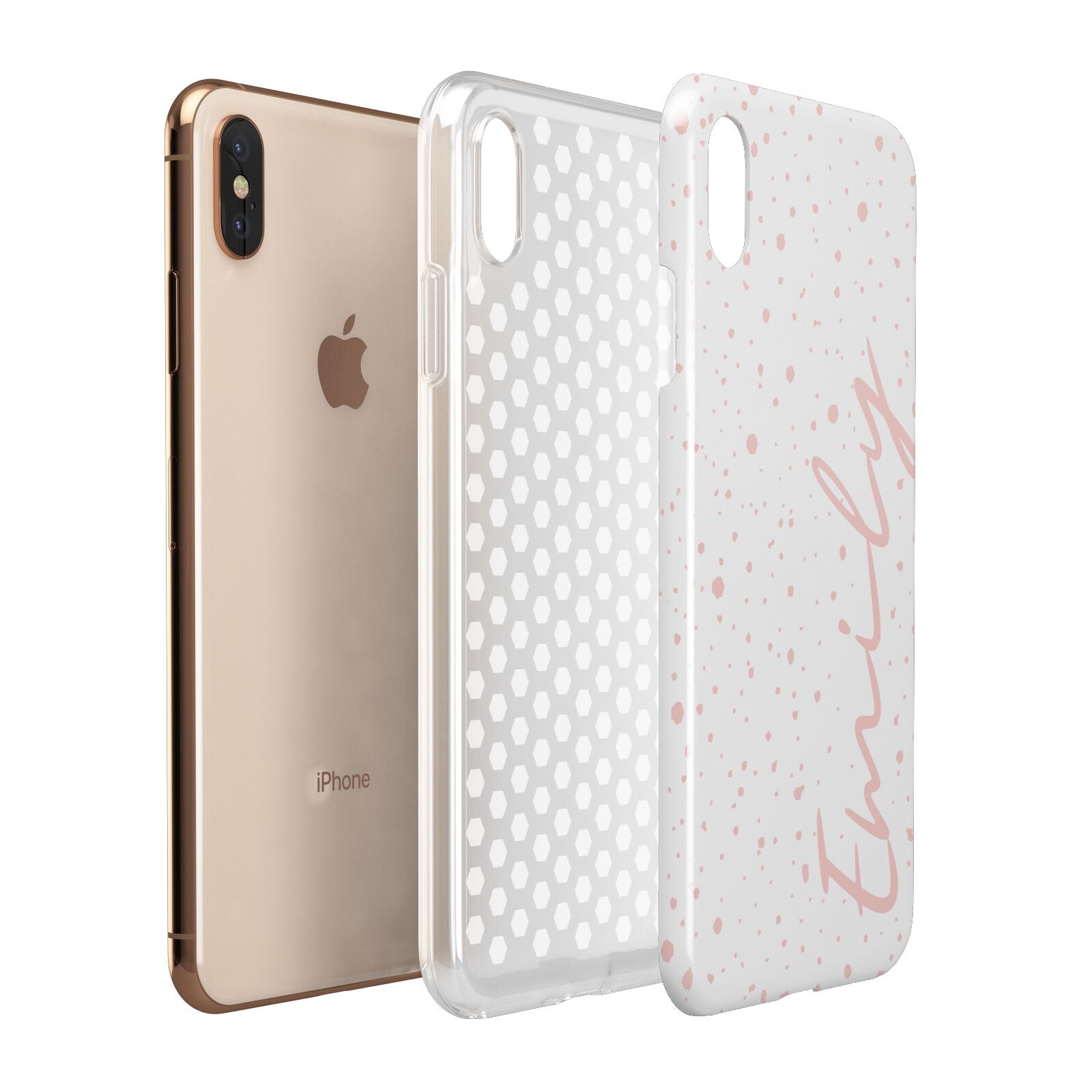 Custom Polka Dot Apple iPhone Xs Max 3D Tough Case Expanded View