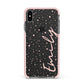 Custom Polka Dot Apple iPhone Xs Max Impact Case Pink Edge on Black Phone