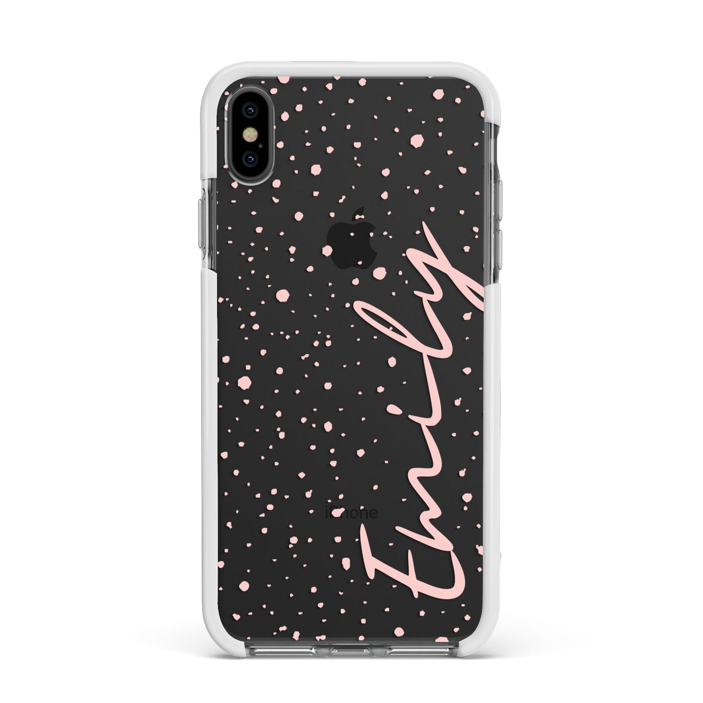 Custom Polka Dot Apple iPhone Xs Max Impact Case White Edge on Black Phone