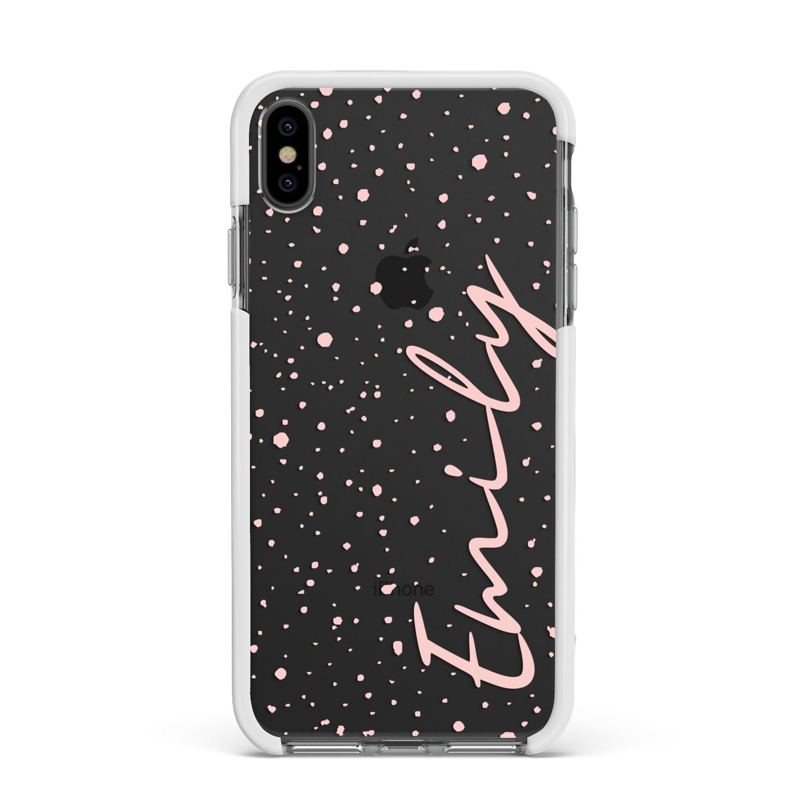 Custom Polka Dot Apple iPhone Xs Max Impact Case White Edge on Black Phone