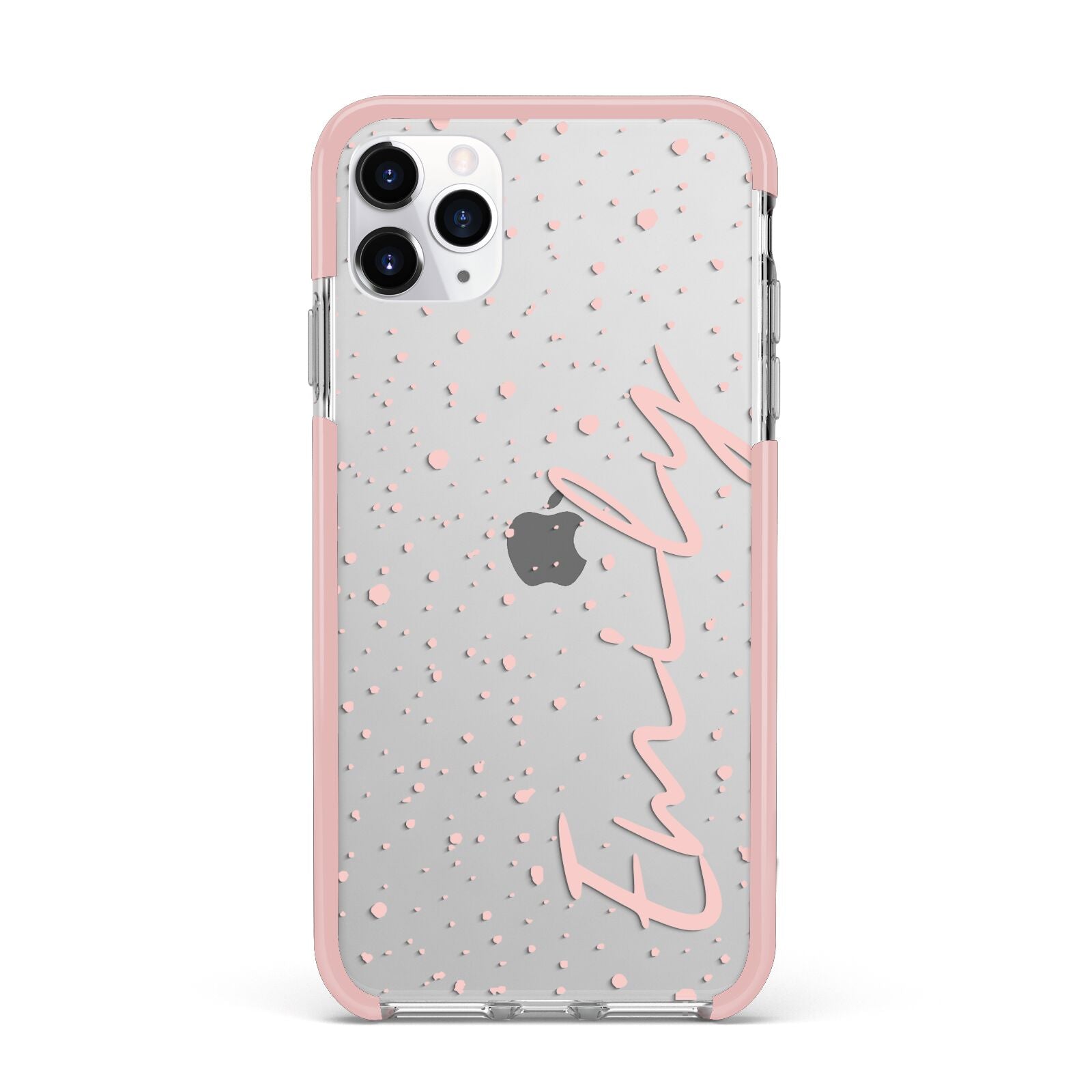 Custom Polka Dot iPhone 11 Pro Max Impact Pink Edge Case