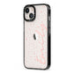 Custom Polka Dot iPhone 13 Black Impact Case Side Angle on Silver phone