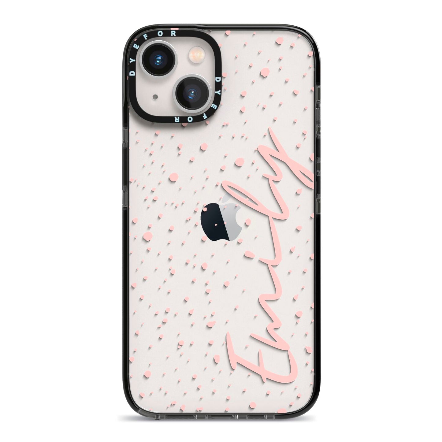 Custom Polka Dot iPhone 13 Black Impact Case on Silver phone