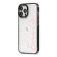 Custom Polka Dot iPhone 13 Pro Max Black Impact Case Side Angle on Silver phone